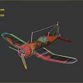 Cosmic Aviation Inspired Decorative Airplane Featuring Flame Design Red Black Propeller Model