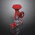 Practical Household Red Valve With Metal Body Red Handwheel And Connection Parts