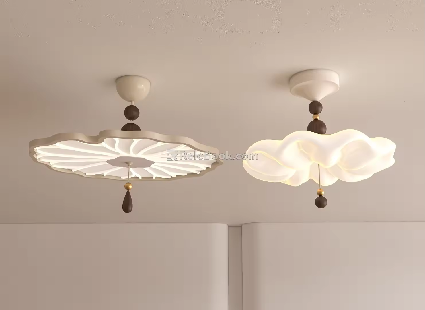 Lotus leaf ceiling lamp 3d model