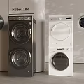 Freetime Black and White Washing Machine and Dryer in Modern Interior