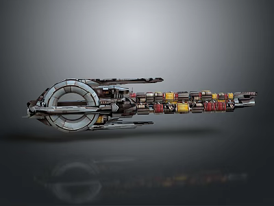3D Rendered Space Exploration Spaceship With Circular Ring Structure And Multi Colored Modules 3d model