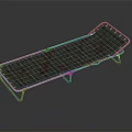 Elongated Metal Frame Medical Transport Stretcher Featuring Mesh Panel and Support Legs