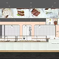 Modern Dessert Shop Interior With Glass Display Counter And Assorted Sweet Treats
