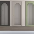 Hinged Doors in Black White Light Green with Arched Top Ribbed Glass and Golden Handles