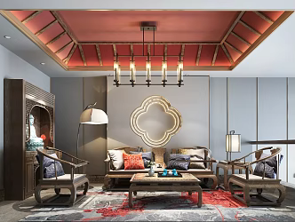 New Chinese Living Room 3d model