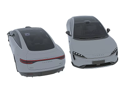 Modern Electric Car Front Rear View With Sleek Design LED Headlights And Streamlined Body 3d model