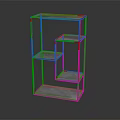 Modern Open Design Shelving Unit With Metal Frame And Multiple Glass Display Tiers