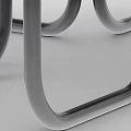 Modern Round Outdoor Table with Wooden Top Black Metal Frame and Curved Benches