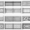 Metal Railings Collection Featuring Various Decorative Patterns And Different Design Styles 3d model