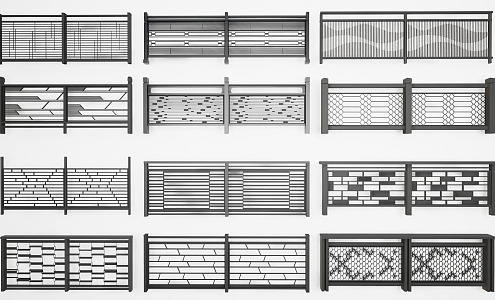 Modern Railing 3d model