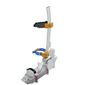 Adjustable Support Frame With White Structure Yellow Brackets And Blue Straps 3d model