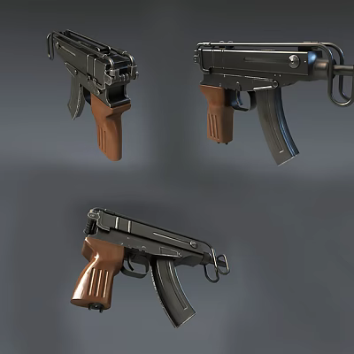 modern pistol pistol machine gun submachine gun assault rifle 3d model