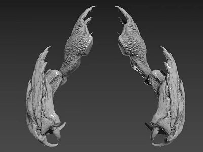 Game Movie Character Claws Detailed 3D Model Design With Textured Surface 3d model