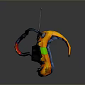 Vintage Computer Peripheral With Orange Black Green Red Antenna And Circular Control Panel Design