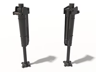 Heavy Duty Industrial Shock Absorbers With Spring Piston Rod And Base Structure 3d model