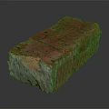 Red Construction Brick With Rough Textured Surface And Gray Base Details 3d model