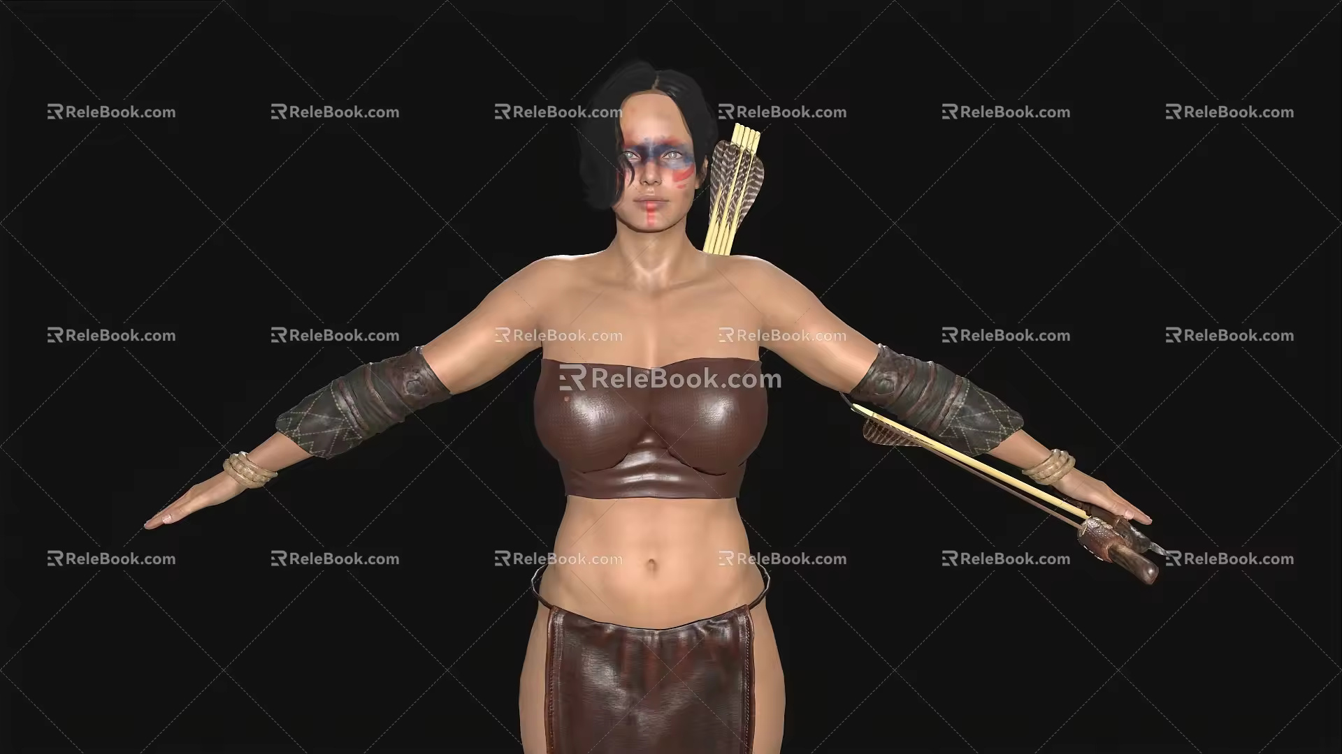 Realistic Woman Primitive Barbarian Tribal Characters Female Characters 3d model