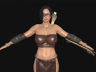 Realistic Woman Primitive Barbarian Tribal Characters Female Characters 3d model