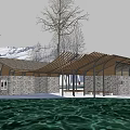 New Chinese Style Public Toilet Public Building Small Public Building Landscape Building Post Station Building Shop Building 3d model