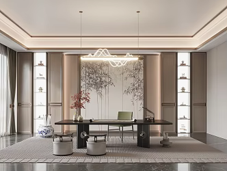 New Chinese Style Study 3d model