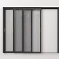 Modern Sliding Doors Featuring Black Frames And Clear Glass Panels 3d model