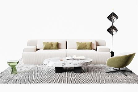 Modern sofa coffee table combination 3d model