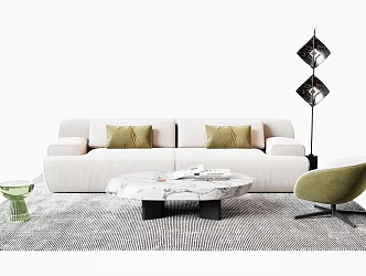 Modern sofa coffee table combination 3d model