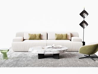 Modern sofa coffee table combination 3d model