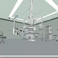 Sterile Operating Room With Advanced Medical Equipment Surgical Lights And Operating Table