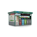 Public Facilities Small Architectural Models With Various Designs And Colorful Roof Structures 3d model