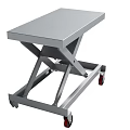 Gray Mobile Scissor Lift Table With Wheels For Industrial Work Platform 3d model