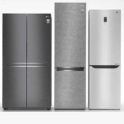 Modern refrigerator two-door four-door refrigerator 3d model