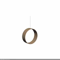 Wooden Circular Hanging Chair Set of Two Large and Small Sizes Design
