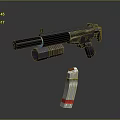 Tactical Weapon Pistol With Silencer And Detachable Silver Red Stripe Magazine