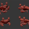 Playful Cartoon Crab Characters With Cute Expressions And Various Poses In 3D Render