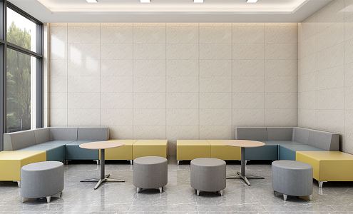 Modern Hospital Hall Hospital Waiting Area 3d model