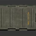 Military Style Durable Green Storage Box With Metal Latches And Yellow Label