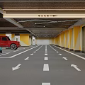 Yuexun Shopping Mall Parking Garage Entrance With Blue Car Direction Arrows And Decorative Lighting