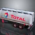 TOTAL Silver Tanker Truck With Red Lettering And Company Logo Design