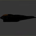 Black Stealth Spacecraft Design Featuring Aerodynamic Wings And Red Engines