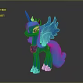 Game And Movie Character Blue Unicorn Pony With Wings Sparkling Hooves And Gem