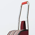 Public Facility Red Striped Shopping Cart With Metal Frame And Red Wheels