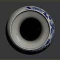 Intricately Carved Ceramic Vase Featuring Blue And White Floral Sculpted Patterns