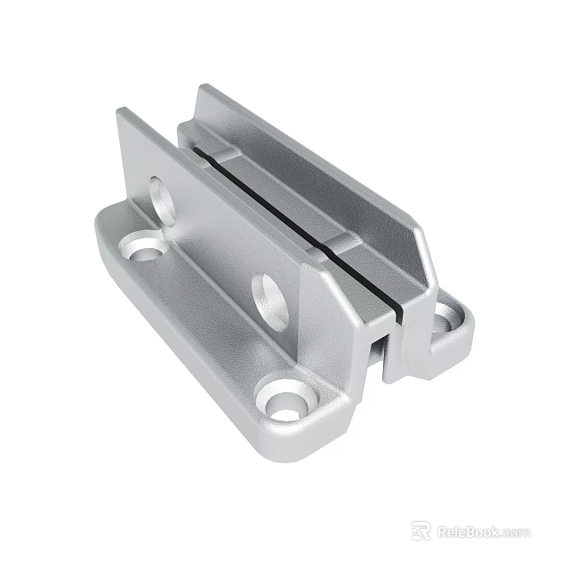 Aluminum Metal Bracket With Slotted Design And Mounting Holes For Mechanical Applications 3d model 