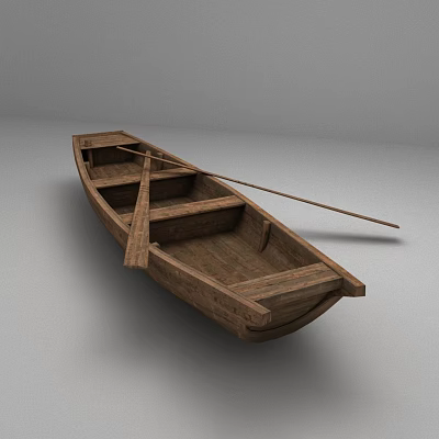 Traditional Wooden Boat Design With Natural Wood Finish And Wooden Oar 3d model Traditional Wooden Boat Design With Natural Wood Finish And Wooden Oar 3d model