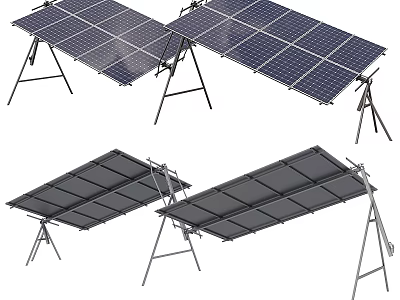 Solar Panels With Stands As Renewable Energy Household Appliances For Home Use 3d model