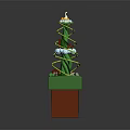 Lego Christmas Tree Decoration Featuring Spiral Green Design Red Base Star Top And Small House