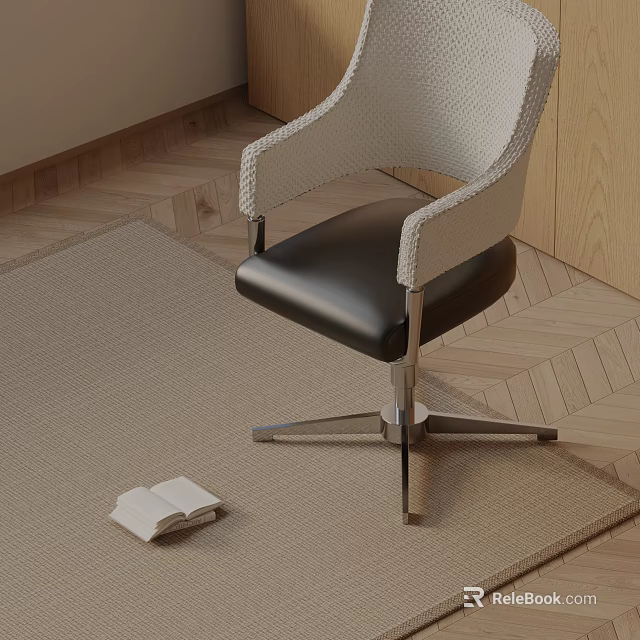 Modern Massage Chair With Leather Seat Metal Frame On Carpet And Wooden Floor 3d model 