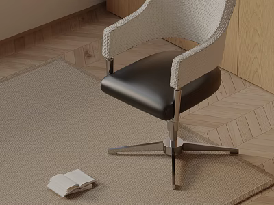 Modern Massage Chair With Leather Seat Metal Frame On Carpet And Wooden Floor 3d model