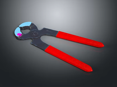Durable Pliers With Red Handles And Black Metal Body For Professional Heavy Duty Use 3d model